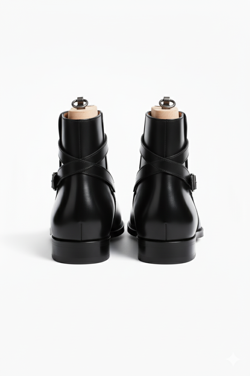 The Cavalry: Black Strapped Jodhpur Boot