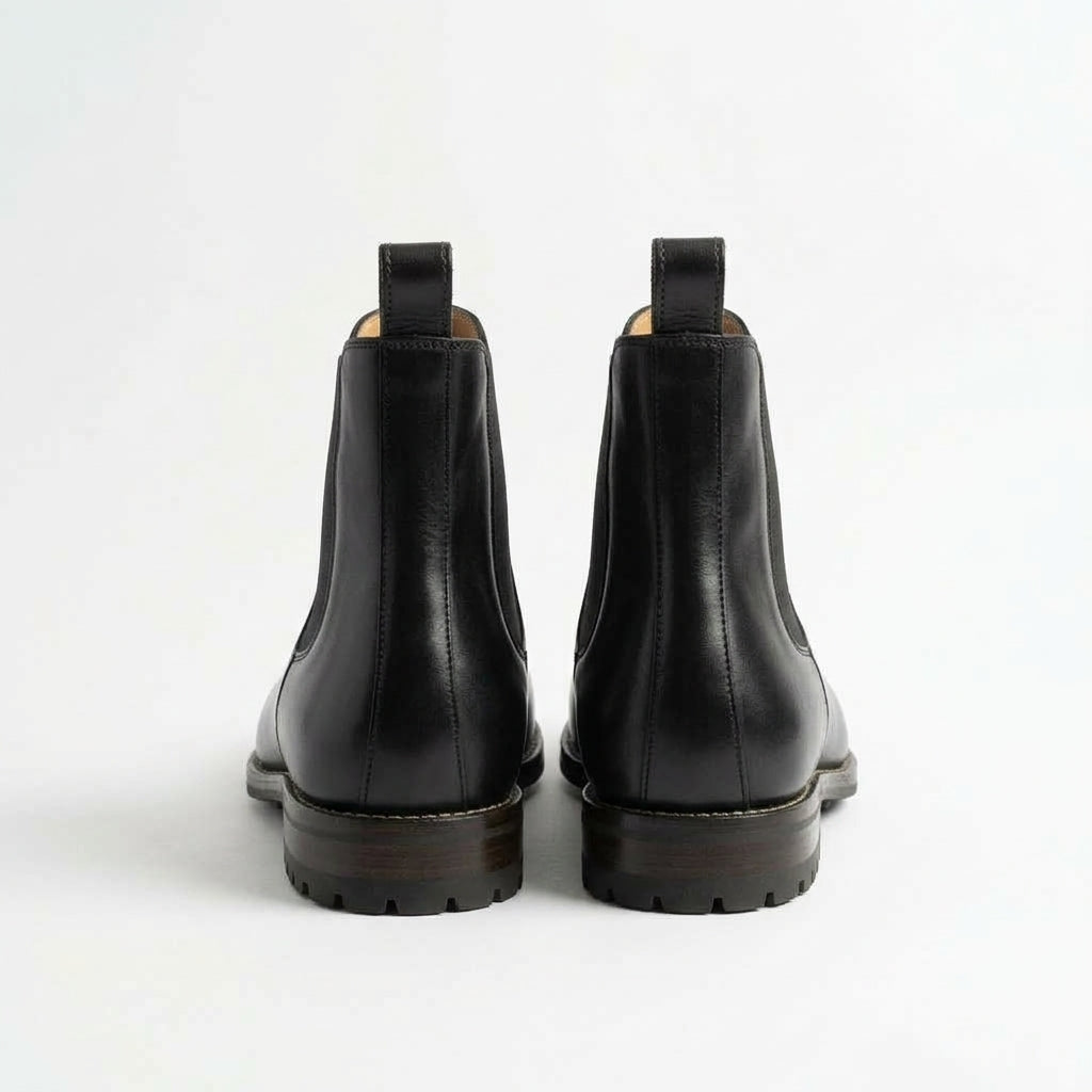 Aurelio Men’s Black Leather Chelsea Boots