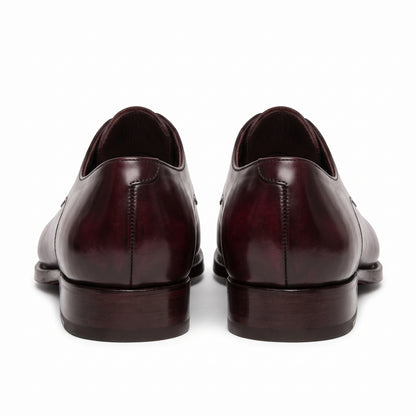 Aurelio Handcrafted Burgundy Leather Derby Shoes | Luxury Men's Dress Footwear