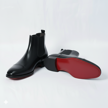 The Obsidian: Black Cap-Toe Chelsea Boot