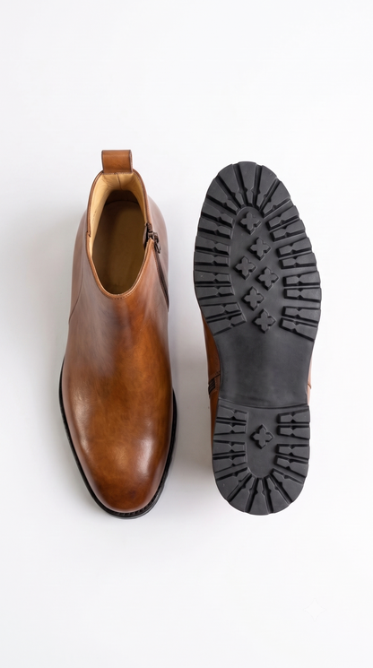 The Camden Chunky Leather Ankle Boot | AURELIO