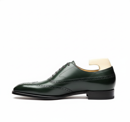 The Deep Teal Oxford | Hand-Finished Leather