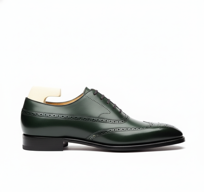 The Deep Teal Oxford | Hand-Finished Leather