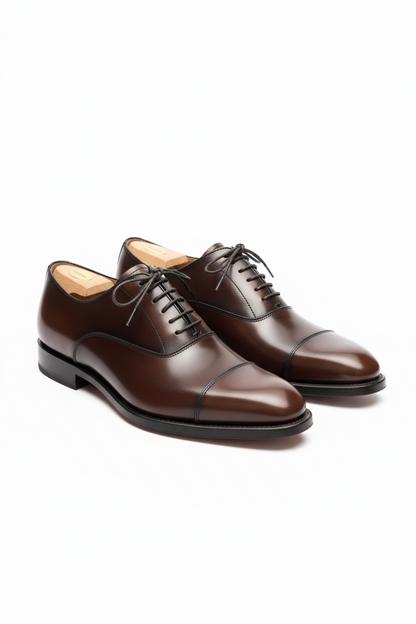 The 'Senator' Oxford | Hand-Polished Chocolate Calfskin