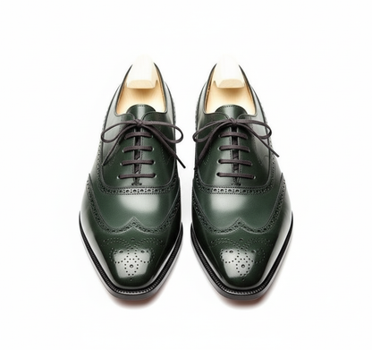 The Deep Teal Oxford | Hand-Finished Leather