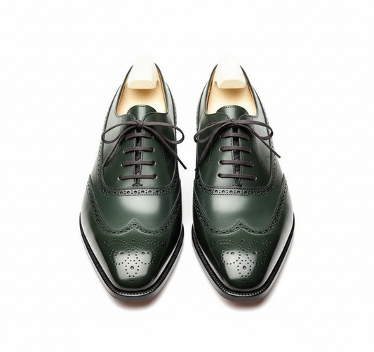 The Deep Teal Oxford | Hand-Finished Leather
