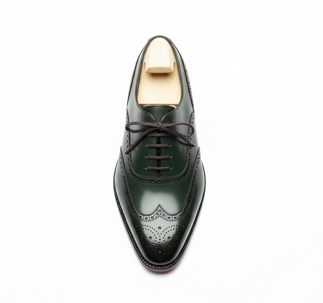 The Deep Teal Oxford | Hand-Finished Leather