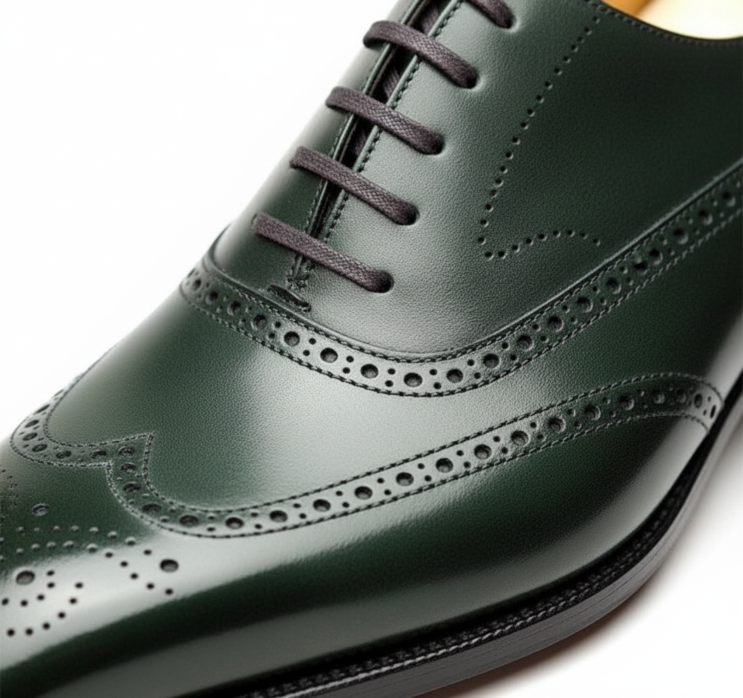 The Deep Teal Oxford | Hand-Finished Leather
