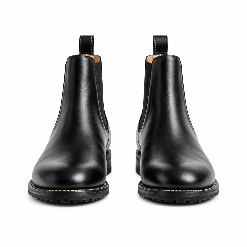 Aurelio Men’s Black Leather Chelsea Boots