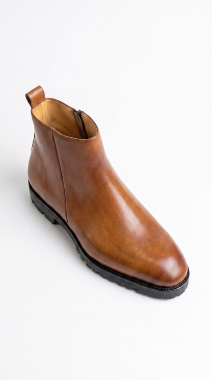 The Camden Chunky Leather Ankle Boot | AURELIO