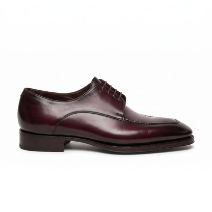 Aurelio Handcrafted Burgundy Leather Derby Shoes | Luxury Men's Dress Footwear