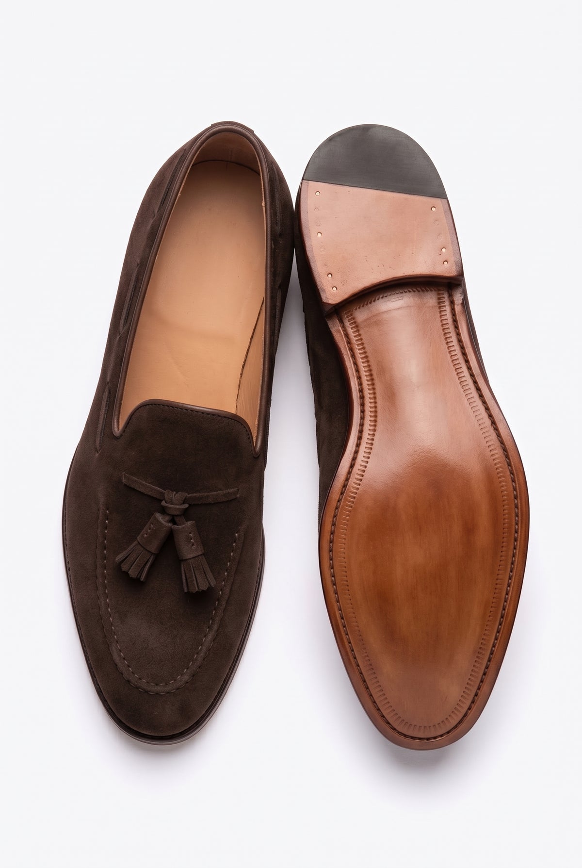 Aurelio Men's Dark Brown Suede Tassel Loafer