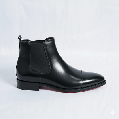 The Obsidian: Black Cap-Toe Chelsea Boot