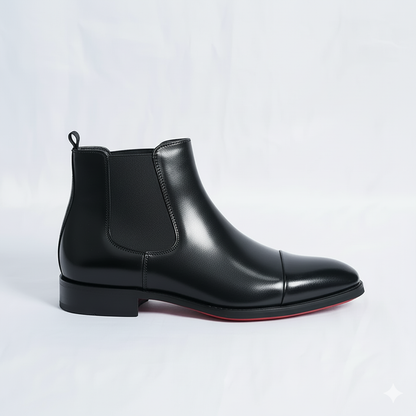 The Obsidian: Black Cap-Toe Chelsea Boot