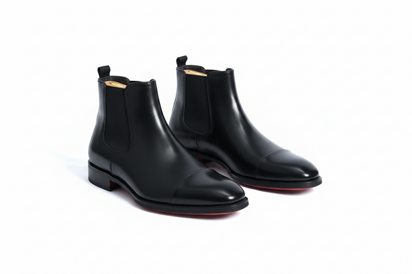 The Obsidian: Black Cap-Toe Chelsea Boot