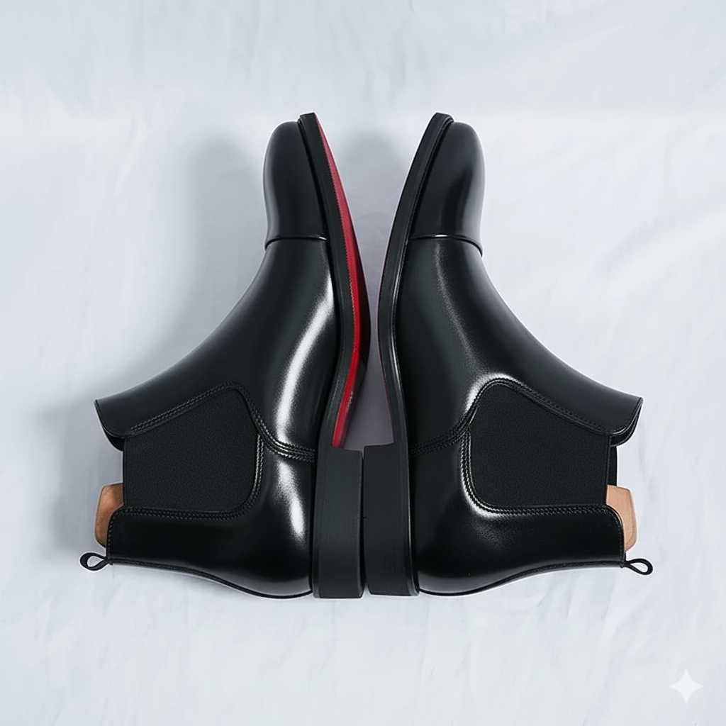 The Obsidian: Black Cap-Toe Chelsea Boot