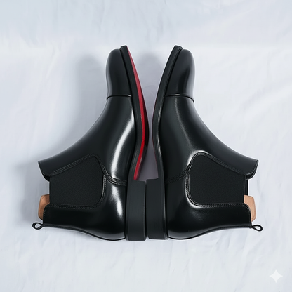 The Obsidian: Black Cap-Toe Chelsea Boot