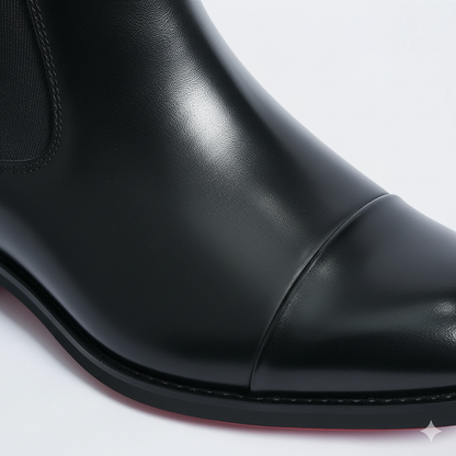 The Obsidian: Black Cap-Toe Chelsea Boot