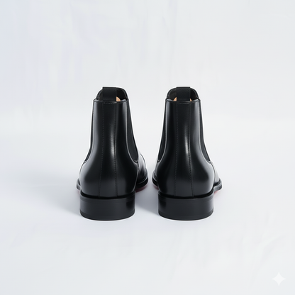 The Obsidian: Black Cap-Toe Chelsea Boot