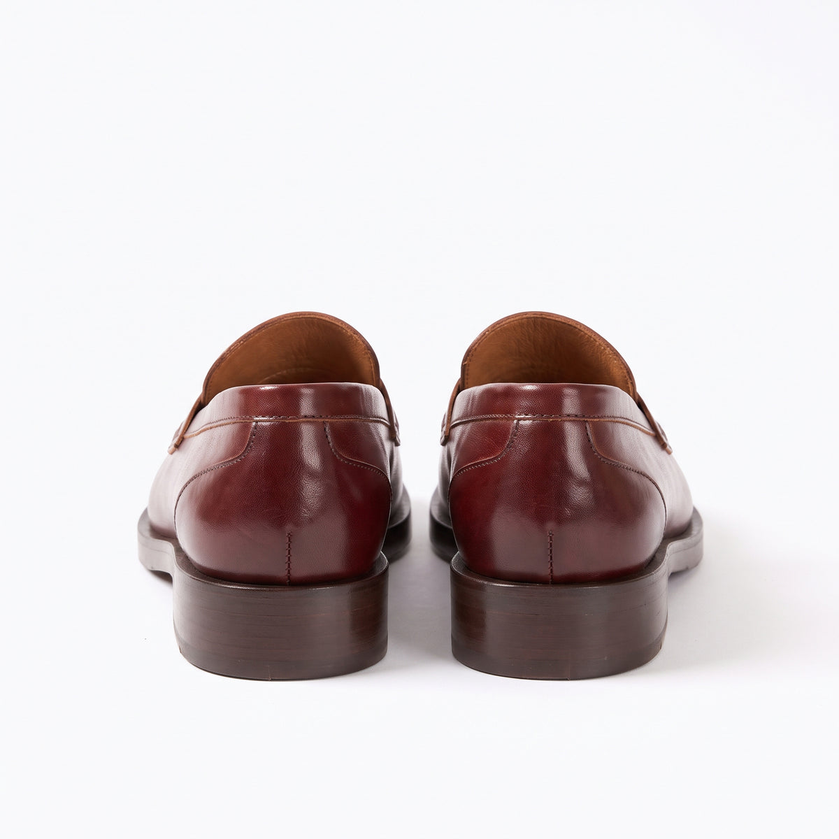 Aurelio Men’s Mahogany Brown Calfskin Leather Kiltie Penny Loafers