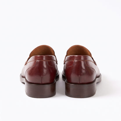 Aurelio Men’s Mahogany Brown Calfskin Leather Kiltie Penny Loafers