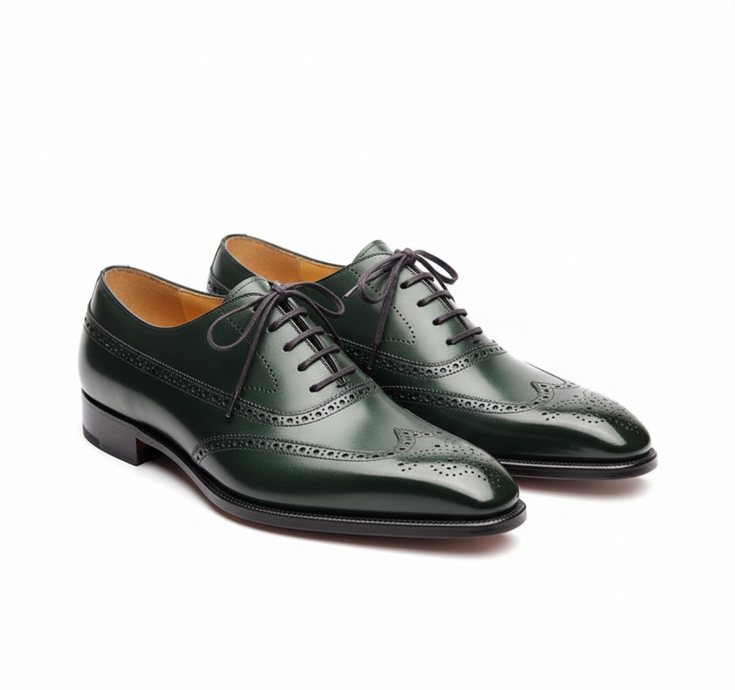 The Deep Teal Oxford | Hand-Finished Leather