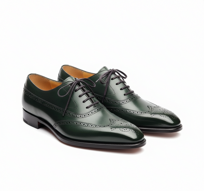 The Deep Teal Oxford | Hand-Finished Leather