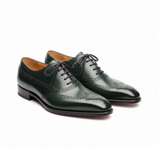 The Deep Teal Oxford | Hand-Finished Leather