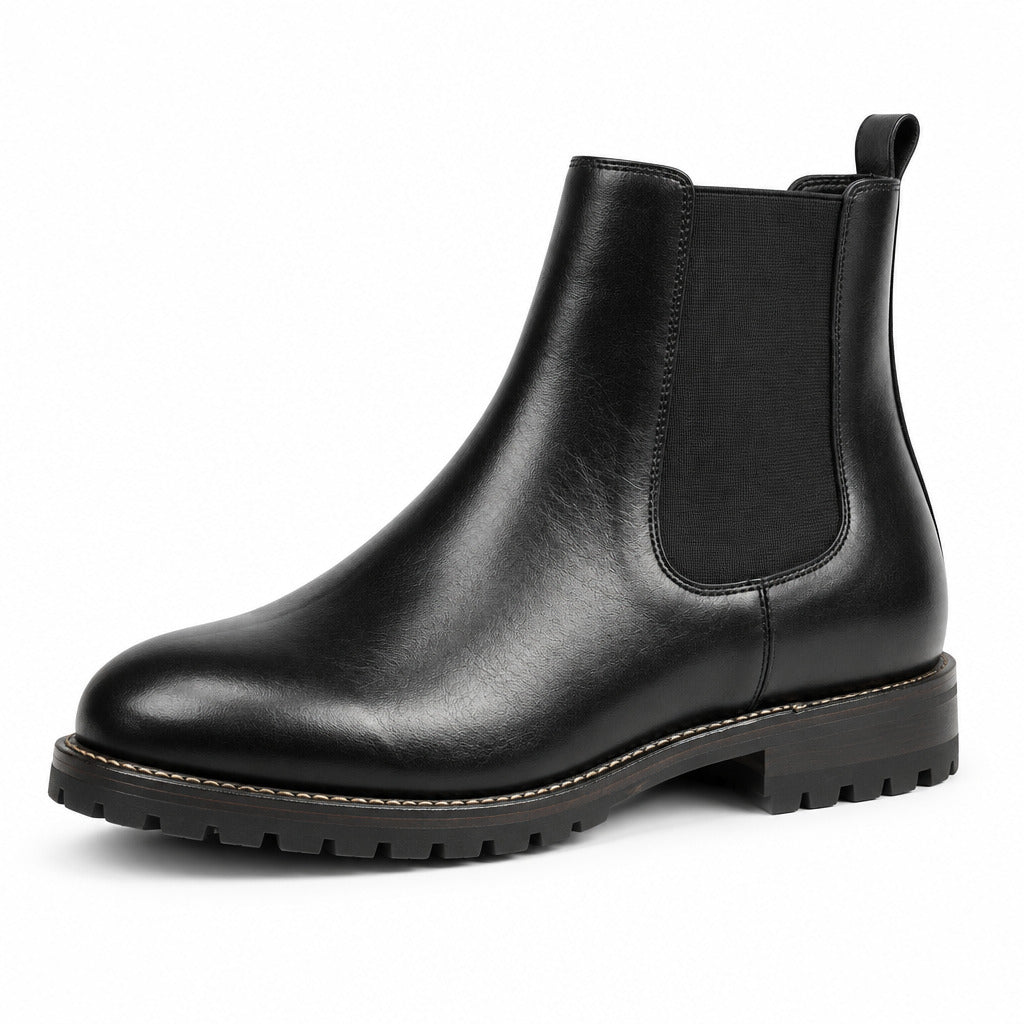 Aurelio Men’s Black Leather Chelsea Boots