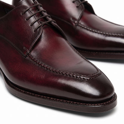 Aurelio Handcrafted Burgundy Leather Derby Shoes | Luxury Men's Dress Footwear