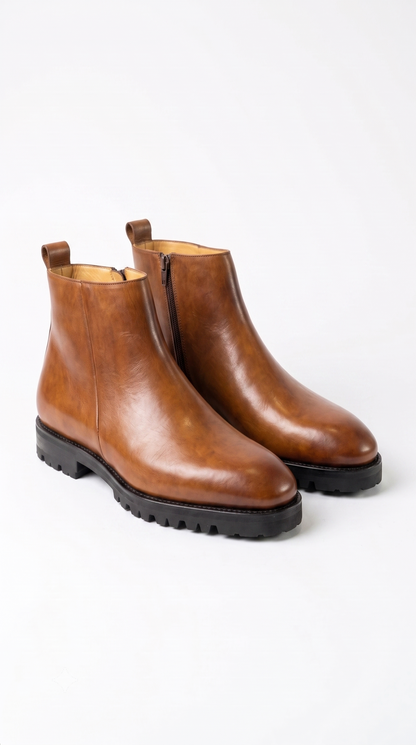 The Camden Chunky Leather Ankle Boot | AURELIO