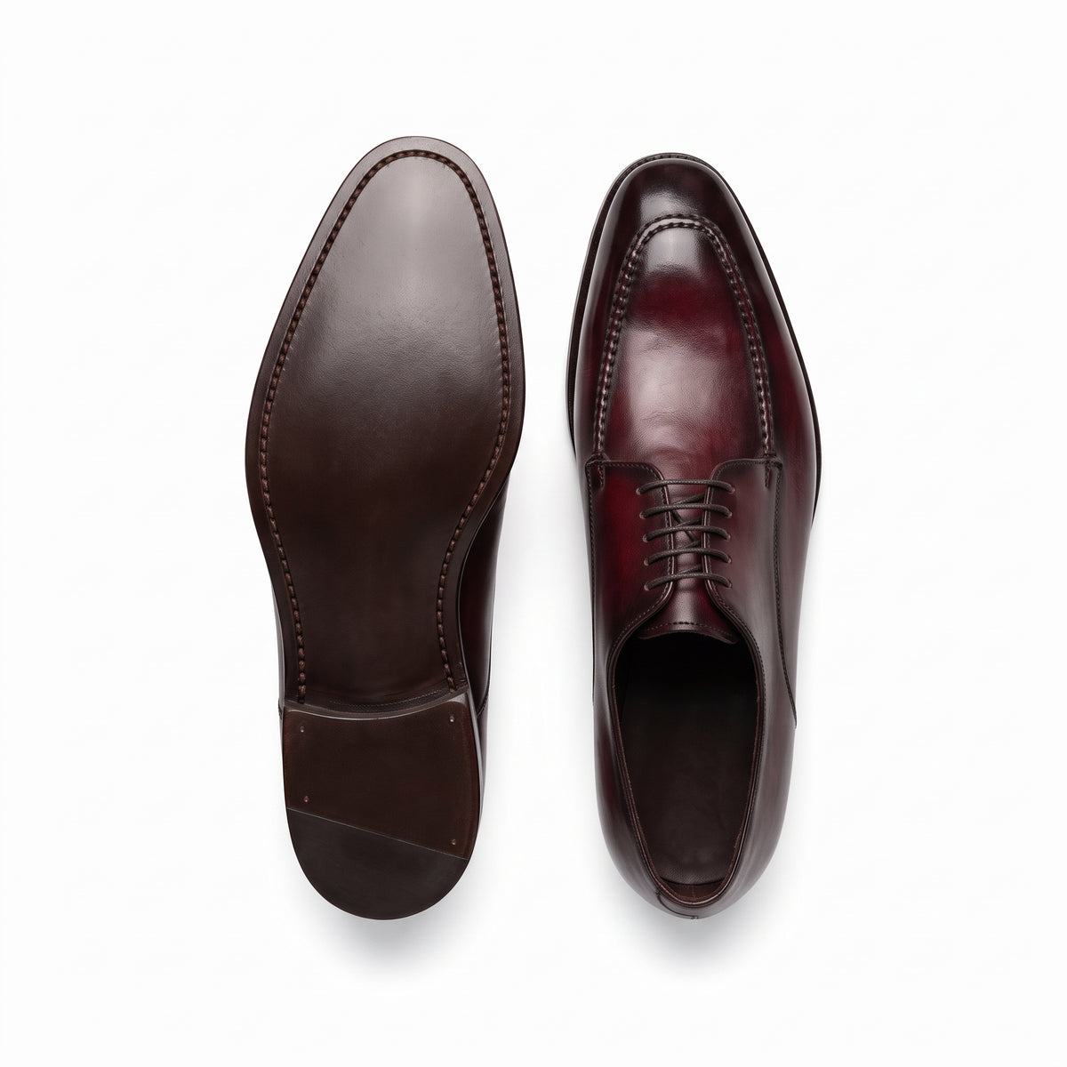 Aurelio Handcrafted Burgundy Leather Derby Shoes | Luxury Men's Dress Footwear