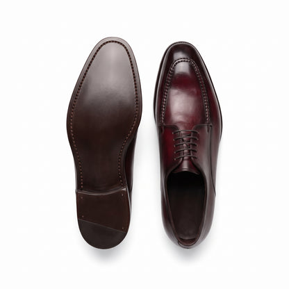 Aurelio Handcrafted Burgundy Leather Derby Shoes | Luxury Men's Dress Footwear