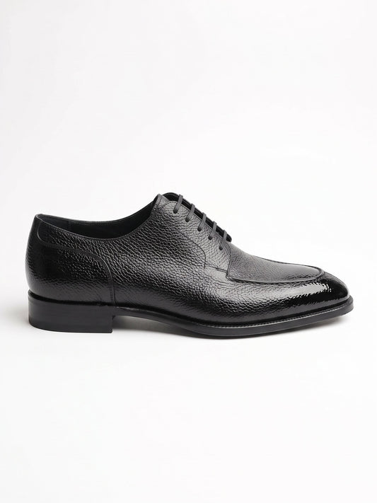 Aurelio Men's Black Pebbled Leather Oxford Derby