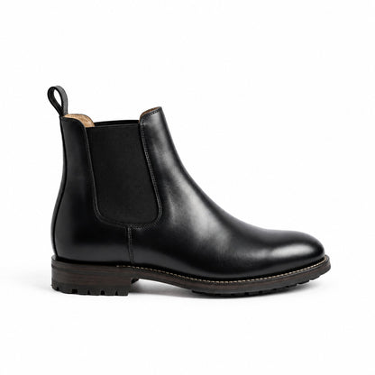 Aurelio Men’s Black Leather Chelsea Boots