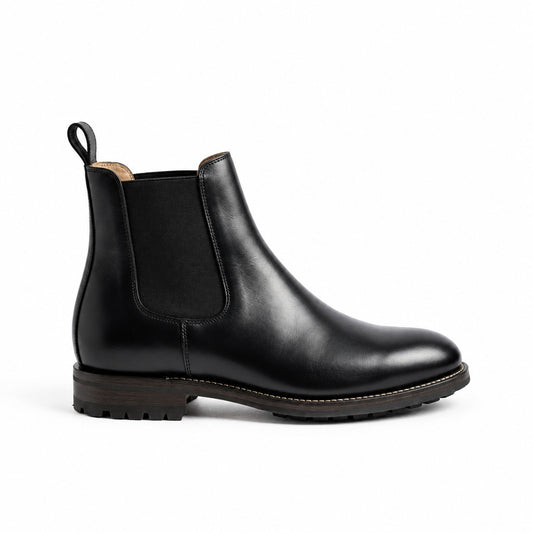 Aurelio Men’s Black Leather Chelsea Boots