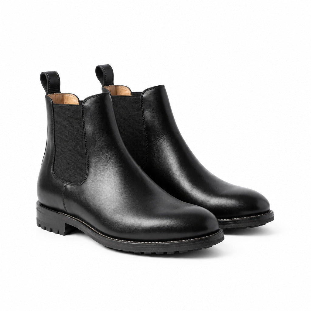 Aurelio Men’s Black Leather Chelsea Boots