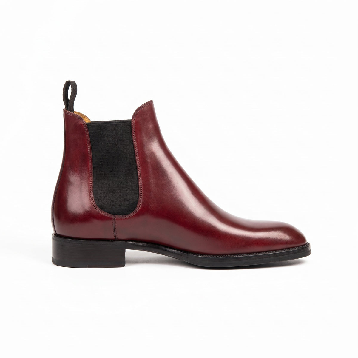 Aurelio Men's Burgundy Calfskin Leather Chelsea Boots