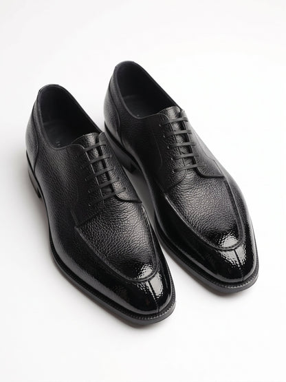 Aurelio Men's Black Pebbled Leather Oxford Derby