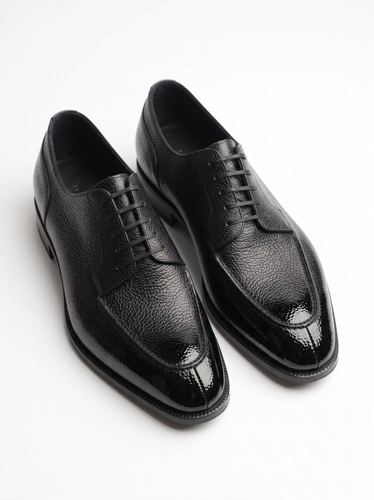 Aurelio Men's Black Pebbled Leather Oxford Derby