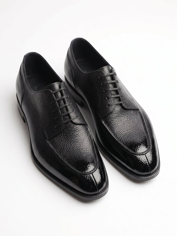Aurelio Men's Black Pebbled Leather Oxford Derby