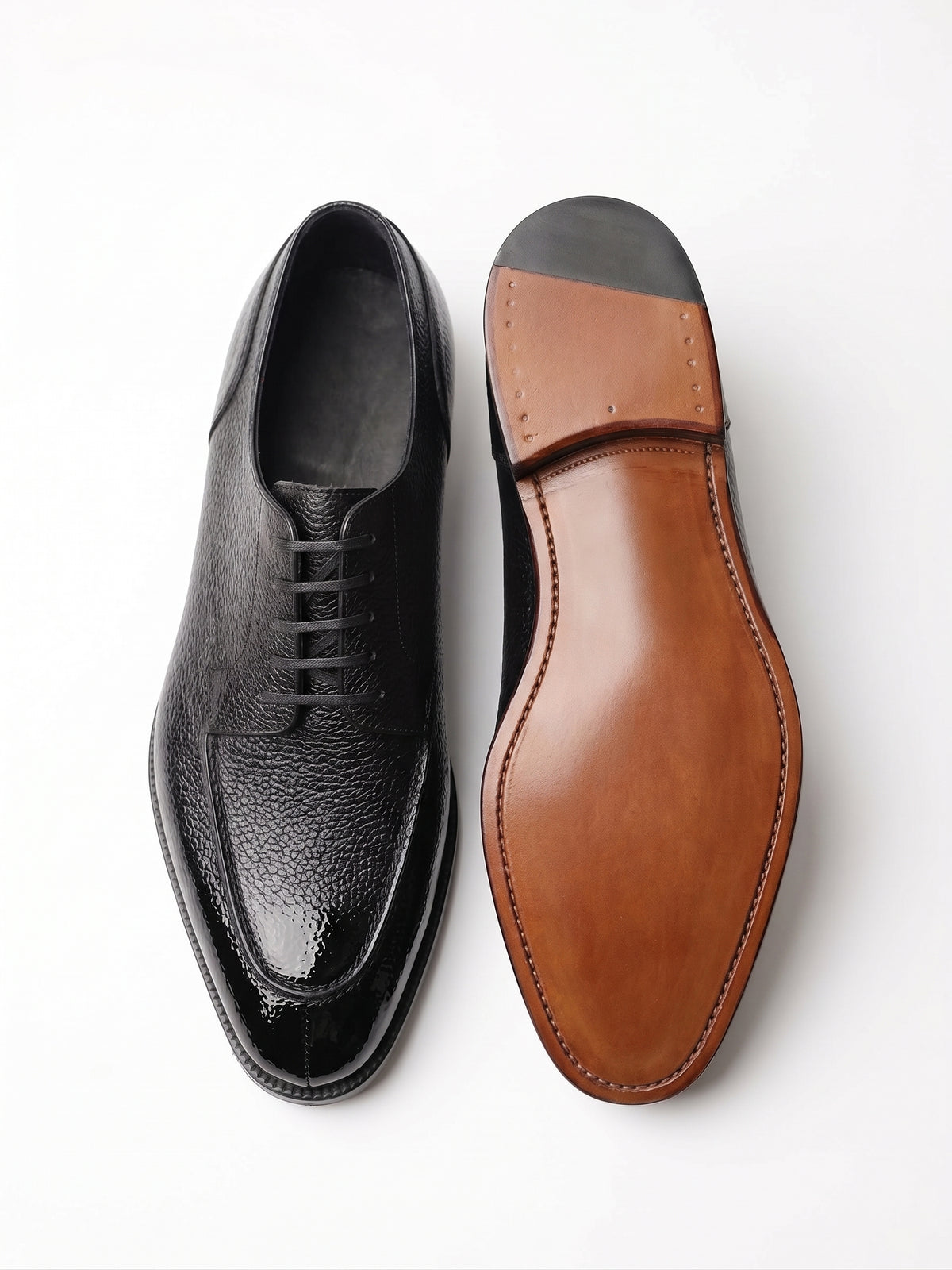 Aurelio Men's Black Pebbled Leather Oxford Derby