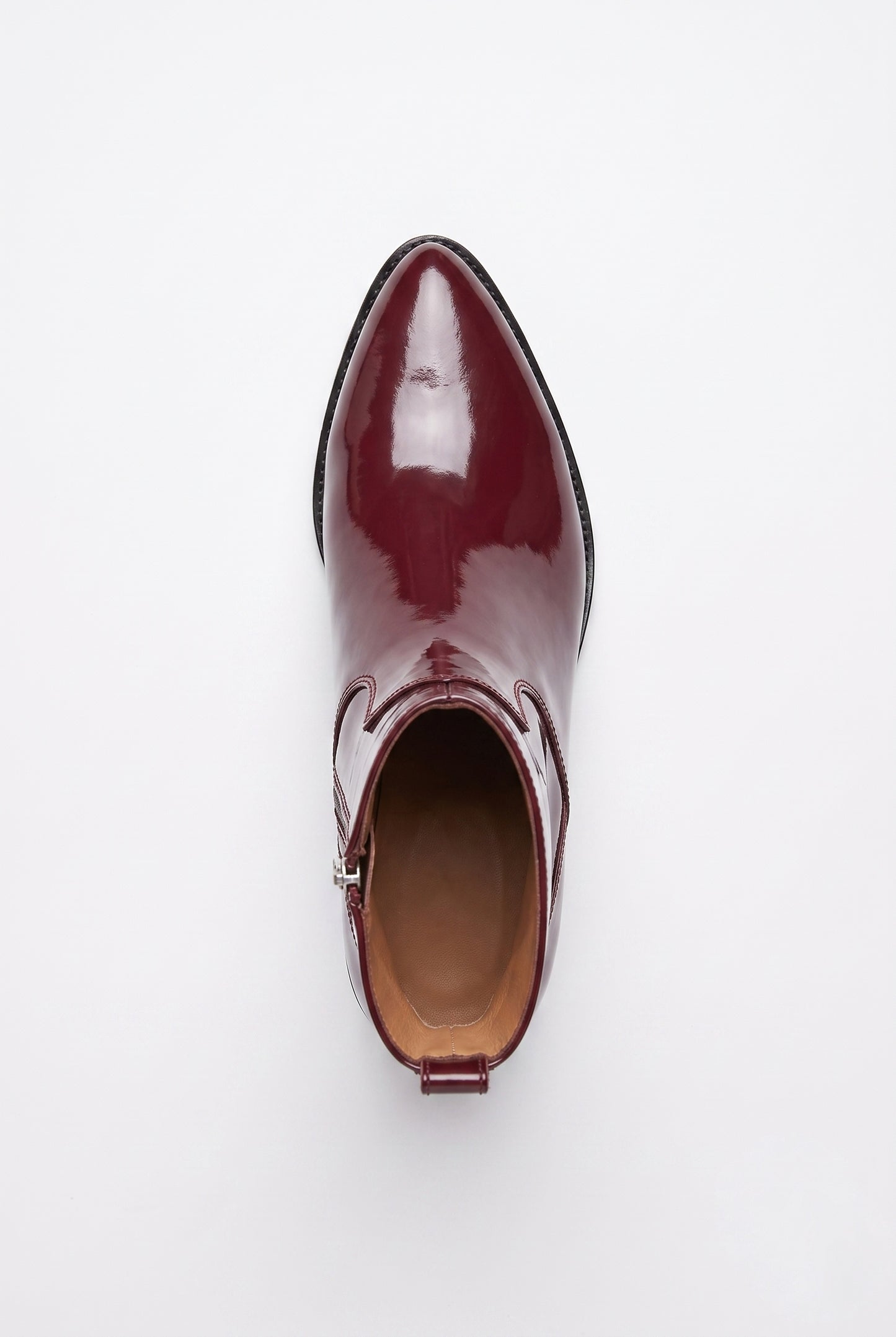 Aurelio Unisex Patent Leather Zip Ankle Boot Oxblood High-Gloss