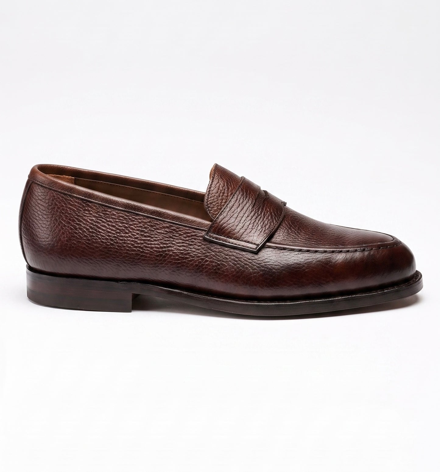 Aurelio Men's Dark Brown Pebble Grain Penny Loafer