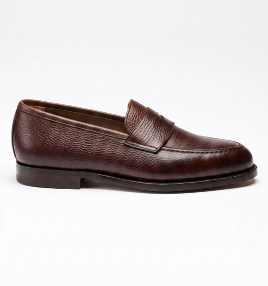 Aurelio Men's Dark Brown Pebble Grain Penny Loafer
