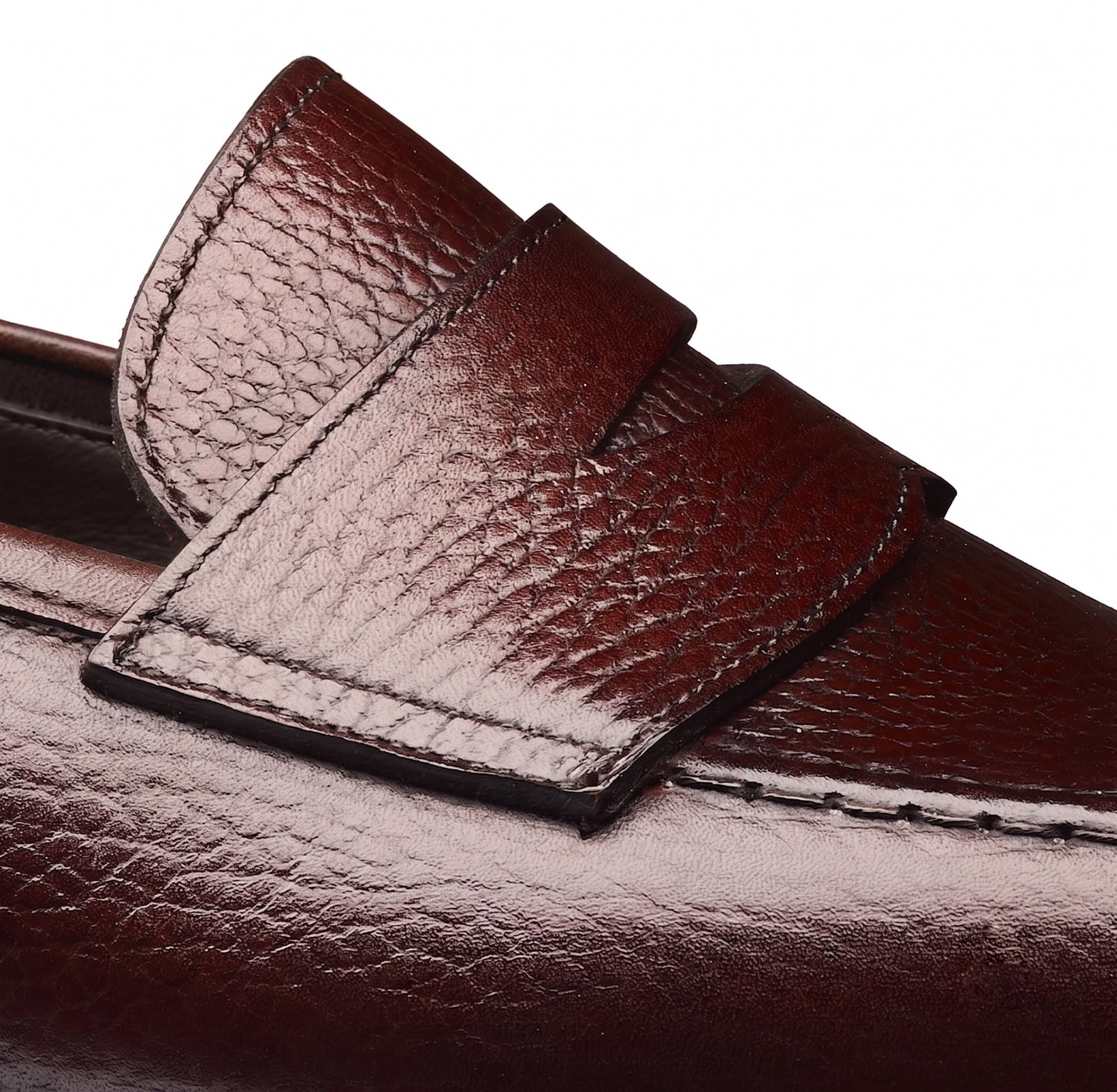 Aurelio Men's Dark Brown Pebble Grain Penny Loafer