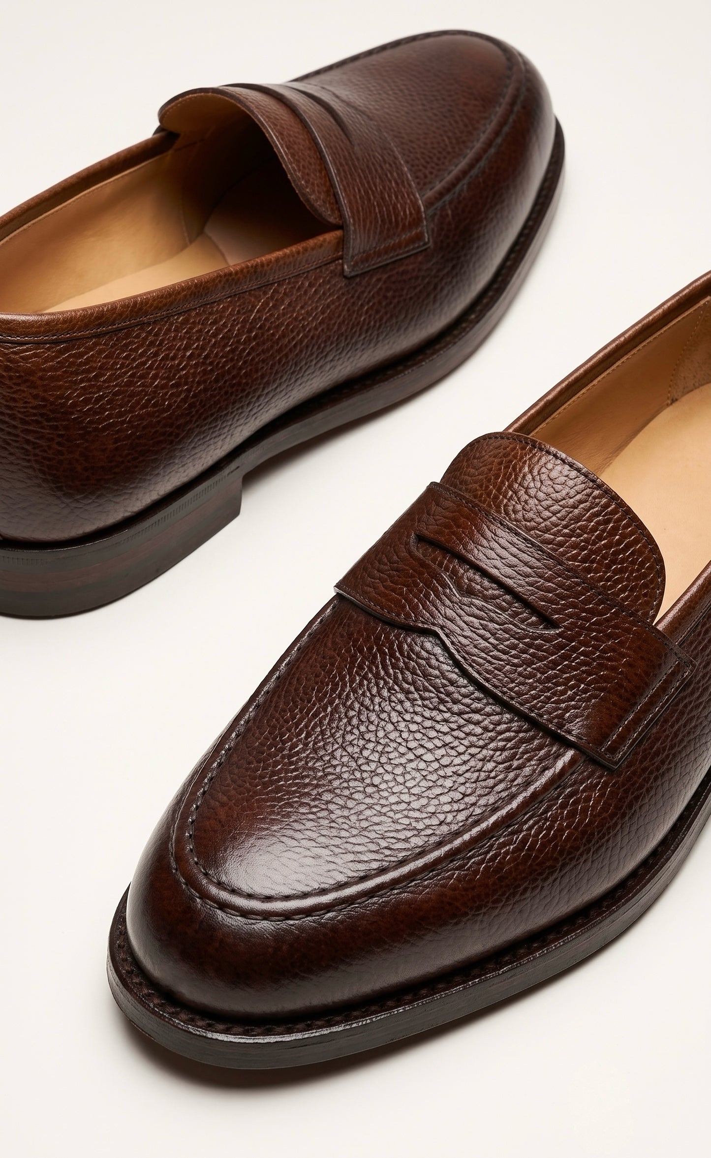 Aurelio Men's Dark Brown Pebble Grain Penny Loafer