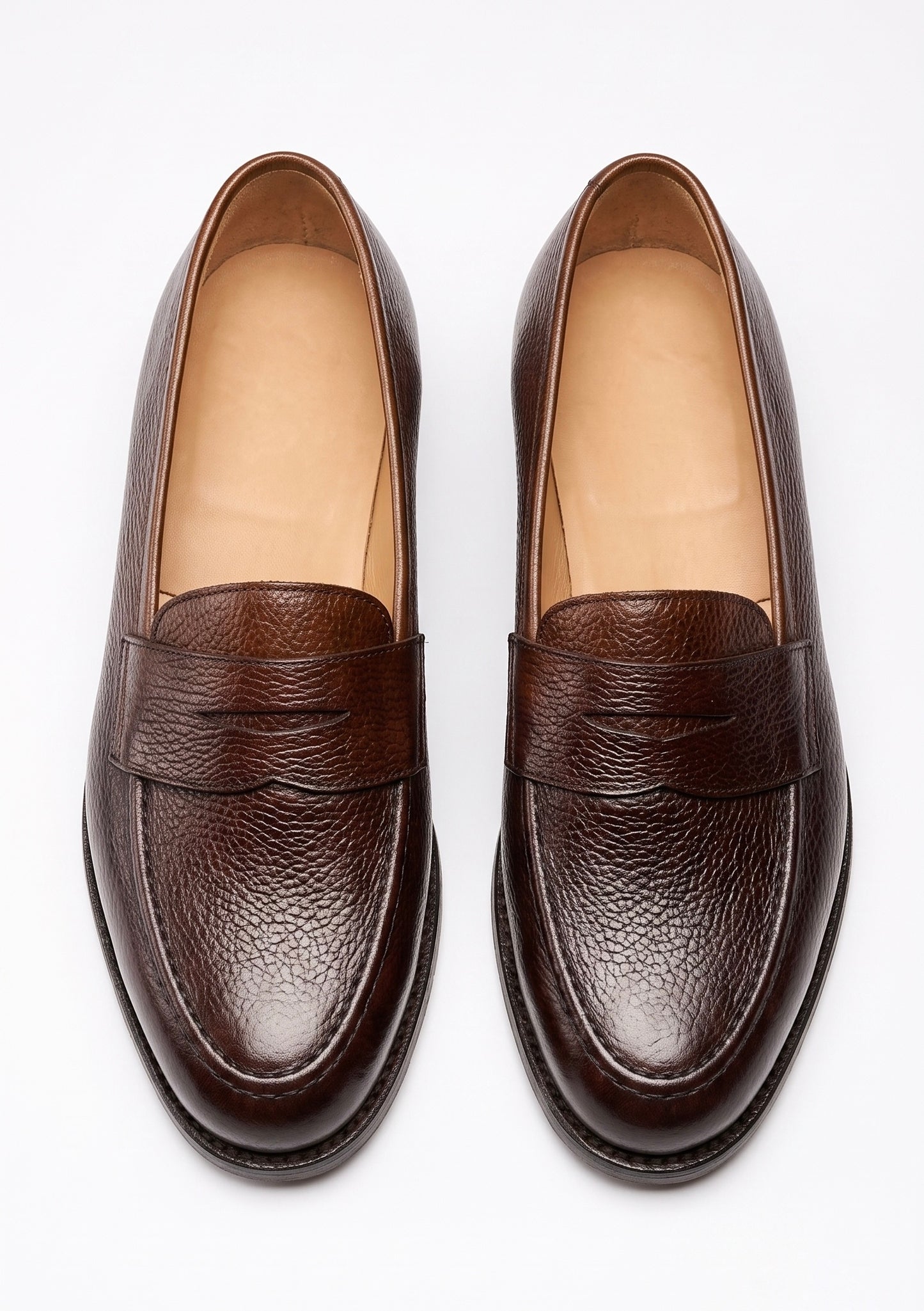 Aurelio Men's Dark Brown Pebble Grain Penny Loafer