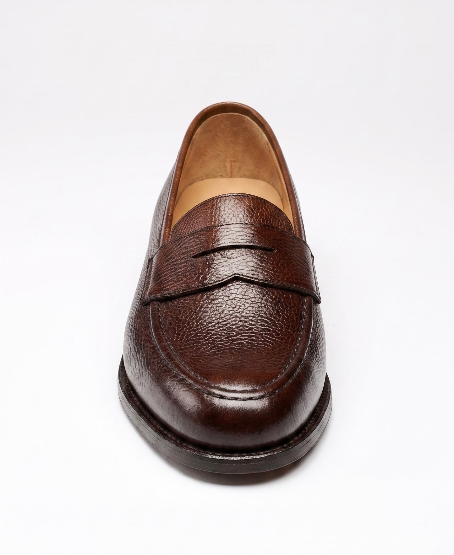 Aurelio Men's Dark Brown Pebble Grain Penny Loafer