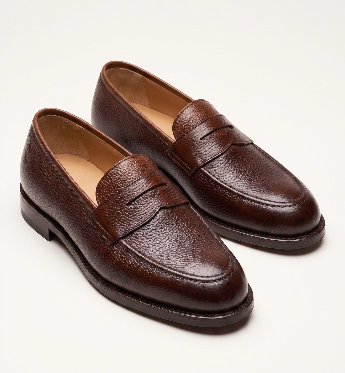 Aurelio Men's Dark Brown Pebble Grain Penny Loafer